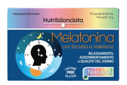Melatonina Nutribilanciata NutraLabs integratore naturale per il sonno